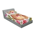 thumbnail image 2 of Ambesonne Colorful Fitted Sheet & Pillow Sham Set, Bear with Flowers, Twinxl, Multicolor, 2 of 2