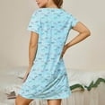 thumbnail image 3 of WTXUE Nightgowns & Sleepshirts for Women, Crew Neck Nighties for Women Cotton Nightdress Sleep Tee Print Nightshirt Soft Sleepwear Short Sleeve (Sky Blue, M), 3 of 7