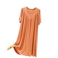 thumbnail image 2 of FEREMO Women's Sleepwear Modal Sleep Shirt Round Neck Loose Pajama Sleep Shirt, 2 of 3