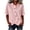 Pink, variant on KyCheLot Womens Summer Tops Short Sleeve Lapel Neck Solid Color Blouses Fashion Asymmetrical Button Clothes