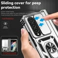 thumbnail image 6 of K-Lion For Samsung Galaxy Z Fold4,Magnetic Shockproof Rotation Ring Stand Slide Camera Lens Protector Hard Case Cover,Silver, 6 of 9