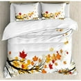 thumbnail image 3 of Ambesonne Fall Swirling Bended Branches with Colored Leaves Pastoral Season Print Duvet Cover Set, 3 of 3