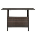 thumbnail image 6 of Tcbosik Modern Rattan Bar Table with Storage Rack, Gradient Brown, 6 of 10