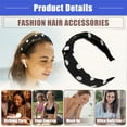 thumbnail image 6 of Vocoste Polka Dot Headband Knotted Headband for Women Top Knot Elastic Hairband Non-Slip Wide Hair Hoop Black, 6 of 7