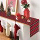 thumbnail image 3 of Camino de mesa navideño de lino Natural, mantel a cuadros rojos y verdes, decoración de Feliz Navidad 2023, cuadros escoceses, Feliz Año Nuevo 2024, 3 of 4