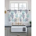 thumbnail image 2 of Teal Blue Grey Coral Coastal Tier Curtains 36 Inch Length,Sheer Curtains for Bedroom Living Room Window Summer Beach Seaside Nautical Kitchen Curtains Small Half Window Drapes 27.5"x36" 2 Panels, 2 of 7