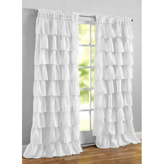 Ruffled Layered Curtains
