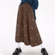 thumbnail image 1 of HongQid Women’s Corduroy Long Skirt Spring Fall Embroidery Floral A-Line Skirt Vintage Elastic High Waist Ruffle Maxi Skirt, 1 of 6
