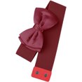 thumbnail image 2 of Cinturones elásticos de 2 piezas INSPIRE CHIC para mujer, con lazo, ancho de 2.4", elegante y lindo, para cinchar la cintura en vestidos de boda, talla 24 - 32", negro + rojo vino, 2 of 6
