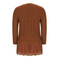 thumbnail image 7 of Zedker Women Cable Knit Sweater Dress Crewneck Long Sleeve Pleated Mini Dress Twofer Style Patchwork Dress, 7 of 7