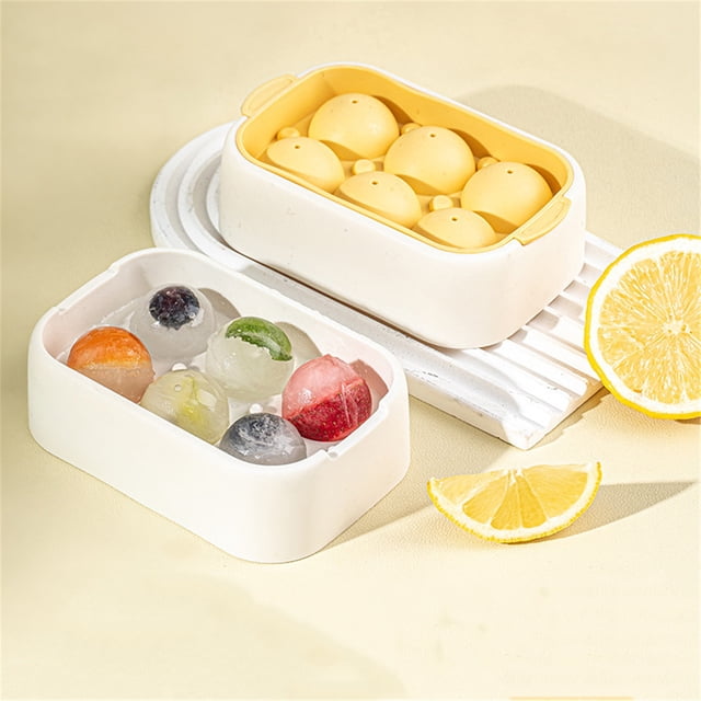 Ice Ball Maker | Silicone Ice Cube Mold with Lid | Easy Release Ice Tray for Cocktails and Drinks | Reusable Ice Sphere Maker for Home Kitchen and Parties | 2-Pack Silicone Ice Mold Set