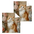 thumbnail image 2 of BZSMCE Towel Cotton Face Towel Soft Hand Towels Fashion Charming Cat in Floral Wonderland Pattern, 2 of 9