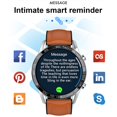 thumbnail image 2 of Reloj inteligente FILIEKEU Leather para hombre Android iOS con frecuencia cardíaca, 2 of 7