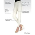 thumbnail image 3 of MeMoi Lisse Chino Cotton Blend Leggings - Womens - Female (L-XL, Ivory), 3 of 7