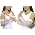 thumbnail image 4 of ToBeInStyle Womens Fashion Fishnet Finger Loop Long Length Novelty Gloves - White, 4 of 5