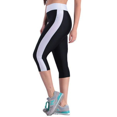 Women Capri Yoga Pants Stretch Tummy Control Workout Running Pants Leggings Fitness Pants Trousers