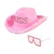 thumbnail image 4 of Sombrero de vaquero del oeste, accesorio para disfraz de cosplay, fiesta de disfraces y espectáculo. Rosa, 4 of 8