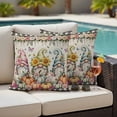 thumbnail image 4 of Gnomes Pumpkins Fall Outdoor Waterproof Pillow Covers, Orange Pink Thanksgiving Floral Rustic Decorative Square Throw Pillowcase Sofa Cushion Sham for Patio/Couch/Chair, 24"x24" 2 Pack, 4 of 8