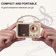 thumbnail image 4 of Baolira Altavoz Bluetooth retro mini altavoz inalámbrico, altavoz Bluetooth con sonido estéreo nítido, graves ricos, altavoz Bluetooth portátil para iPhone, dispositivos Android y tableta (beige), 4 of 5