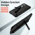thumbnail image 3 of SaniMore Case for Samsung Galaxy S22 Ultra 6.8" 2022 with Hidden Kickstand & S Pen Slot & Stylus, Anti-scrctch Drop-proof Tough PC Backplane Anti-shock Slim Shell for Galaxy S22 Ultra, Black, 3 of 7