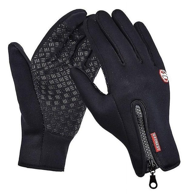 Winter Gloves For Men Waterproof Windproof Cold Gloves Snowboard Motorcycle Riding Driving Warm Touchscreen Zipper Glove