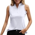 thumbnail image 2 of Tank Tops for Women Quarter Zip Neck Sleeveless Shirt Business Casual Work Shirts Summer Outfits, 2 of 6
