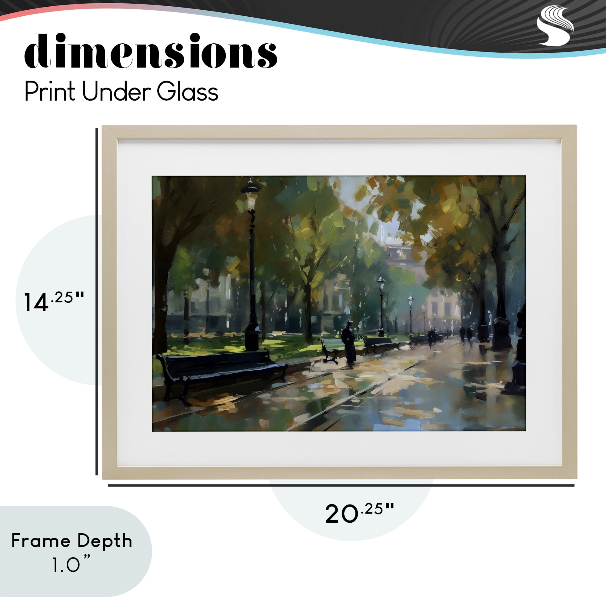 Stupell Industries Park Promenade on Rainy Day Birch Framed Print Under Glass, design by Creative Studio