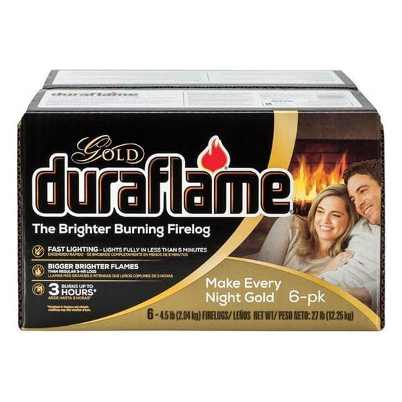 Duraflame 4905410 58500 BTU Gold Fire Log&#44; Pack of 6