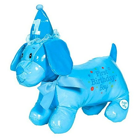 Little Buddy Boys' 1st Birthday Party Autograph Puppy , Blue, Vinyl , 12 1/2'H x 12 1/2'W x 5'D, Pack of 1