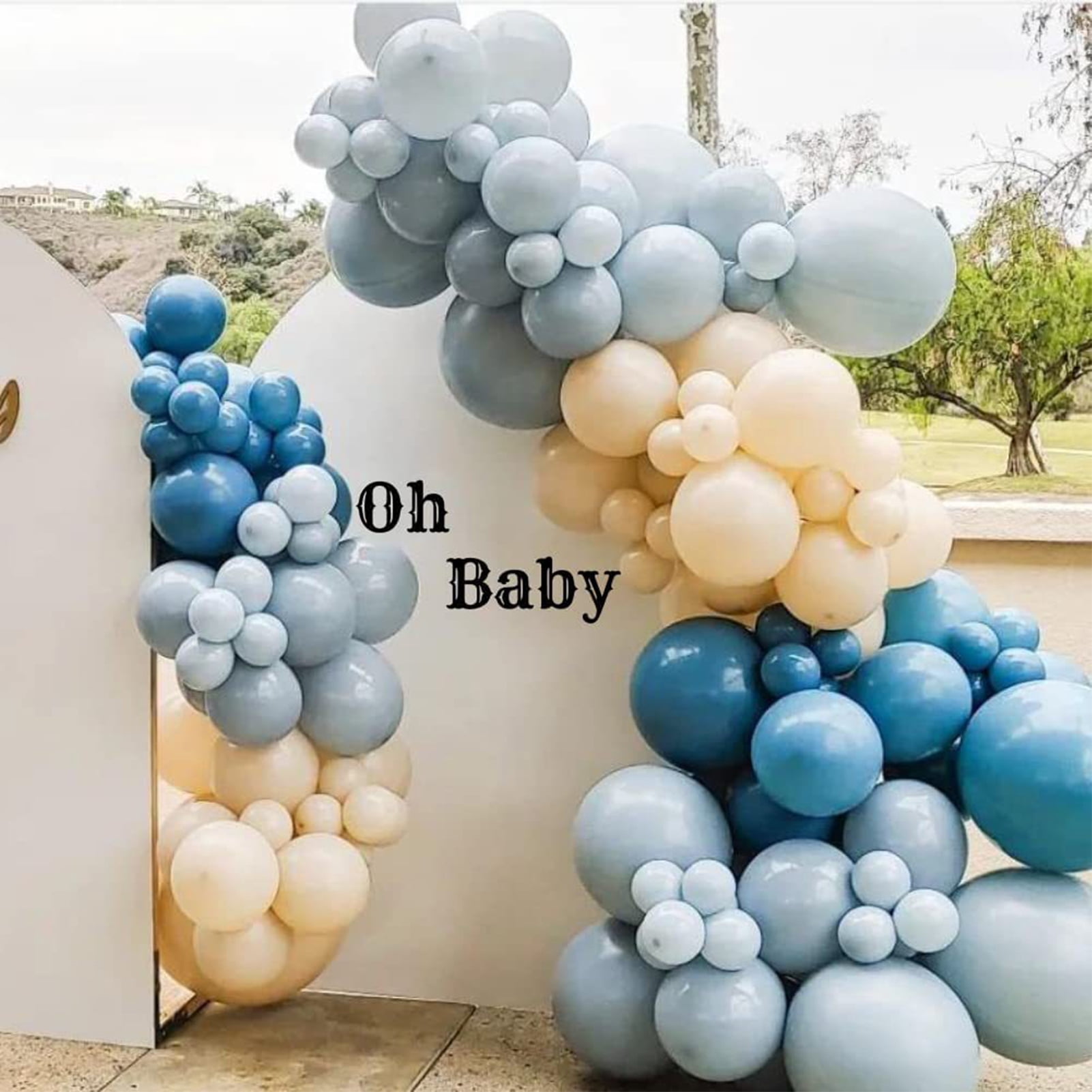 AYYUFE 1 Set Balloon Garland Arch Kit Vintage Blue White Golden Leakproof Thicker Baby Shower Birthday Party Wedding Decoration Latex Balloon Party Supplies