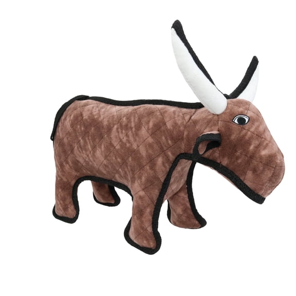 Tuffy Medium Barnyard Bull. Durable Plush Dog Toy