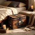 thumbnail image 2 of 1Pc Halloween Storage Bin, Skull Treasure Chest Print Zipper Lid, Decorative Storage Basket for Shelves, Car Trunk, Home Decor Gift, 2 of 6