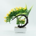 thumbnail image 2 of Maceta artificial de bonsái de simulación de decoración de plantas en maceta para oficina en casa (amarillo), 2 of 6