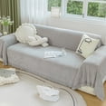 thumbnail image 4 of Chenille Cream Sofa Cover Cloth Towel Four Seasons Universal Simple Sofa Cover Anti-cat Scratch Cloth Cushion Dust Cover, 4 of 6