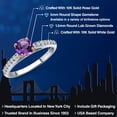 thumbnail image 2 of Gem Stone King 10K Two Tone Gold Purple Amethyst and Lab Grown Diamond Engagement Ring for Women | 0.66 Cttw | Round 5MM | Gemstone February Birthstone | Size 6, 2 of 6