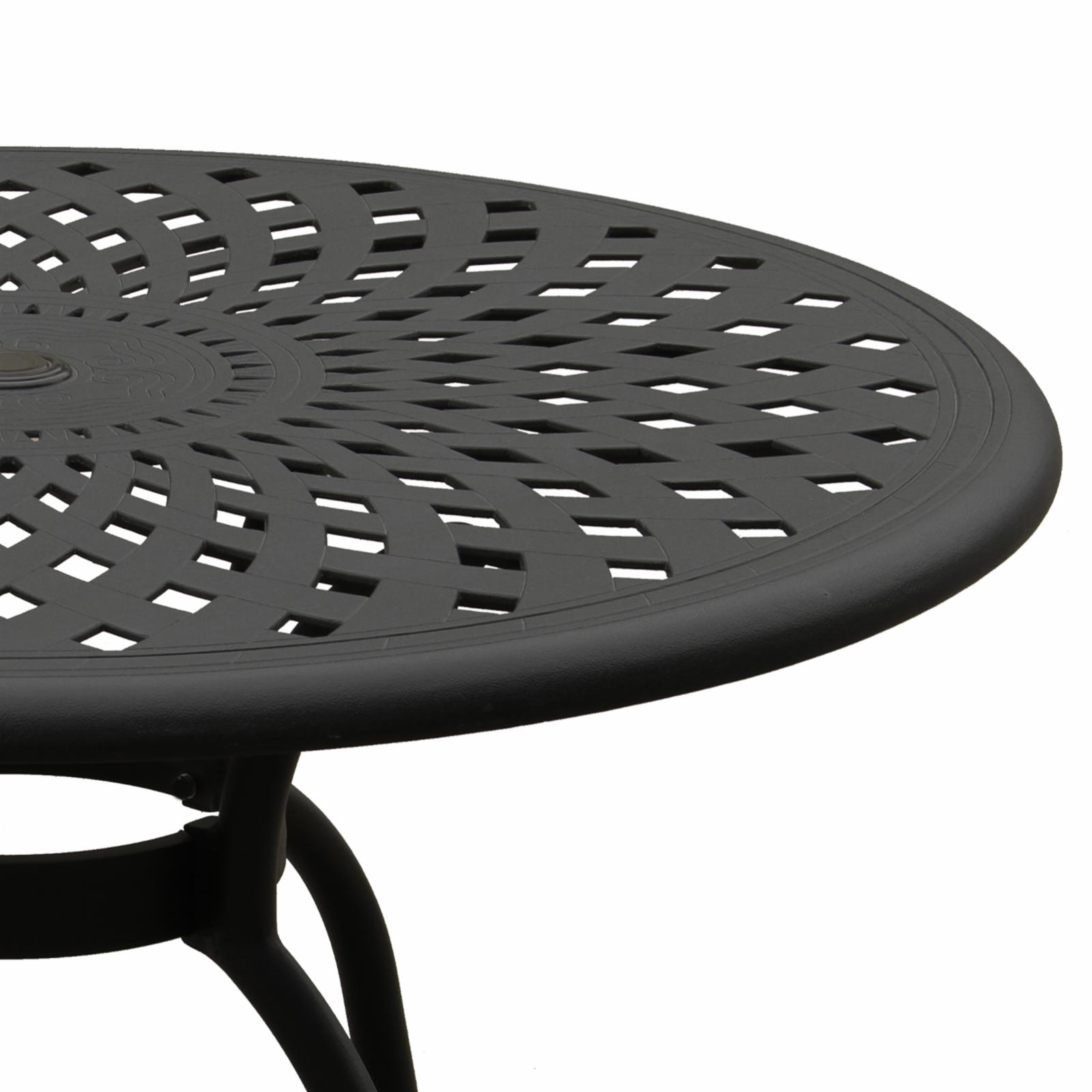Oakland Living Modern Outdoor Mesh Aluminum 48 in. Round Patio Dining Table - Black - image 3 of 4