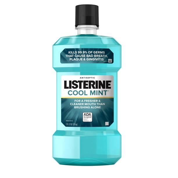 Listerine Cool Mint Antiseptic Mouthwash for Bad Breath, 1 L Walmart