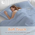 thumbnail image 4 of 3 Piece Pure Light Blue Duvet Cover Set Twin Size, Microfiber Comforter/Quilt Cover with Corner Ties and 2 Pillowcases, Simple Solid Color All Season Soft Bedding with Zipper Closure, 4 of 8