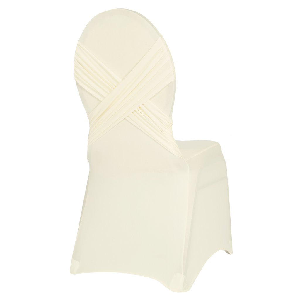 Ivory Chair Covers Stretch Spandex Lycra Wedding Banquet Anniversary Party Decor 