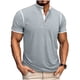 thumbnail image 2 of Ceisia Men's Slim Fit Stretch Stand-Up Collar Short Sleeve Shirt - Solid Color with Contrast Trim Gray XXL Gifts, 2 of 7