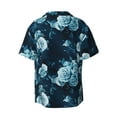 thumbnail image 7 of Kdxio Men's Hawaiian Shirt for Men Short Sleeve Shirt Ink Rose Summer Casual Holiday Beach Button Down T-Shirts, 7 of 7