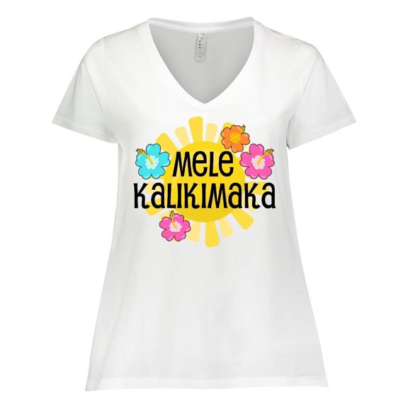 Inktastic Mele Kalikimaka Women's Plus Size V-Neck T-Shirt
