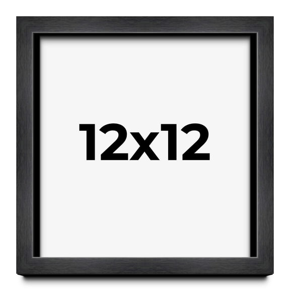 12x12 Shadow Box Frame Grey Charcoal Black | 0.875 Inches Deep | Solid Wood Shadowbox Display Frame
