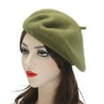 thumbnail image 2 of DLAPL Wool Beret Hat for Women  Solid Color Classic French Style Beret Cap （Olive Green）, 2 of 4