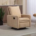 thumbnail image 2 of Leumius Swivel Rocking Chair,Manual Upholstered Glider Recliner Rocking Chair for Nursery and Living Room,Camel, 2 of 9