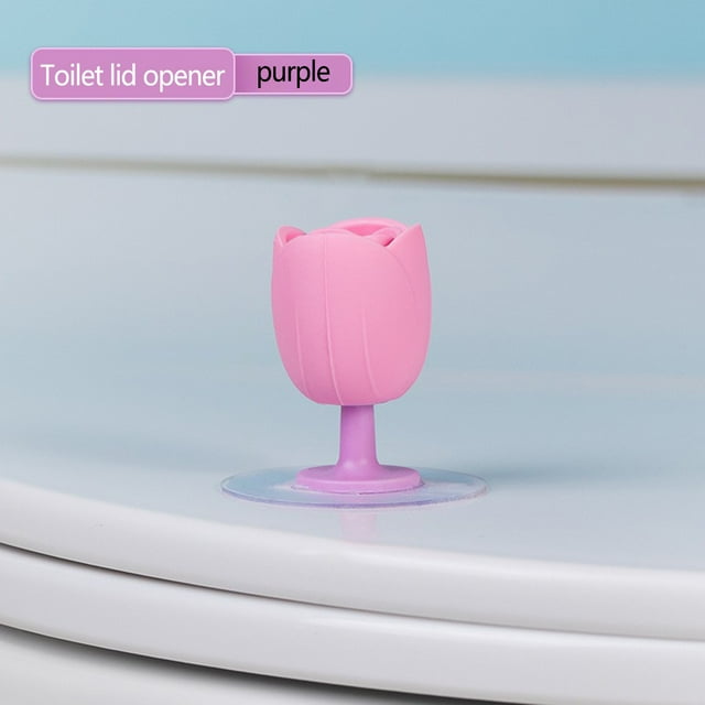 Fiudx Aro para Inodoro, Fácil de Limpiar, con Mango Antisuciedad, de Pvc Blando, Duradero y Plegable, Diseño Moderno y Divertido, Esencial para El Baño, Tamaño 4,2 X 4,1 X 2,5 Cm.