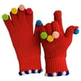 thumbnail image 2 of Suxmy Gants pour Temps Froid, Gants d'Hiver Gants Écran Hiver Impression Fleur de Neige Garde au Chaud pour Femmes et Hommes Gants pour Femmes, Gants de Cyclisme Rouges, 2 of 4