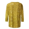 thumbnail image 4 of Ketyyh-chn99 T-Shirt à Manches Longues Femme Mode Tendance Ample Mignon à Manches Longues Col Rond Tunique Ligne A Blouse Jaune,P, 4 of 5