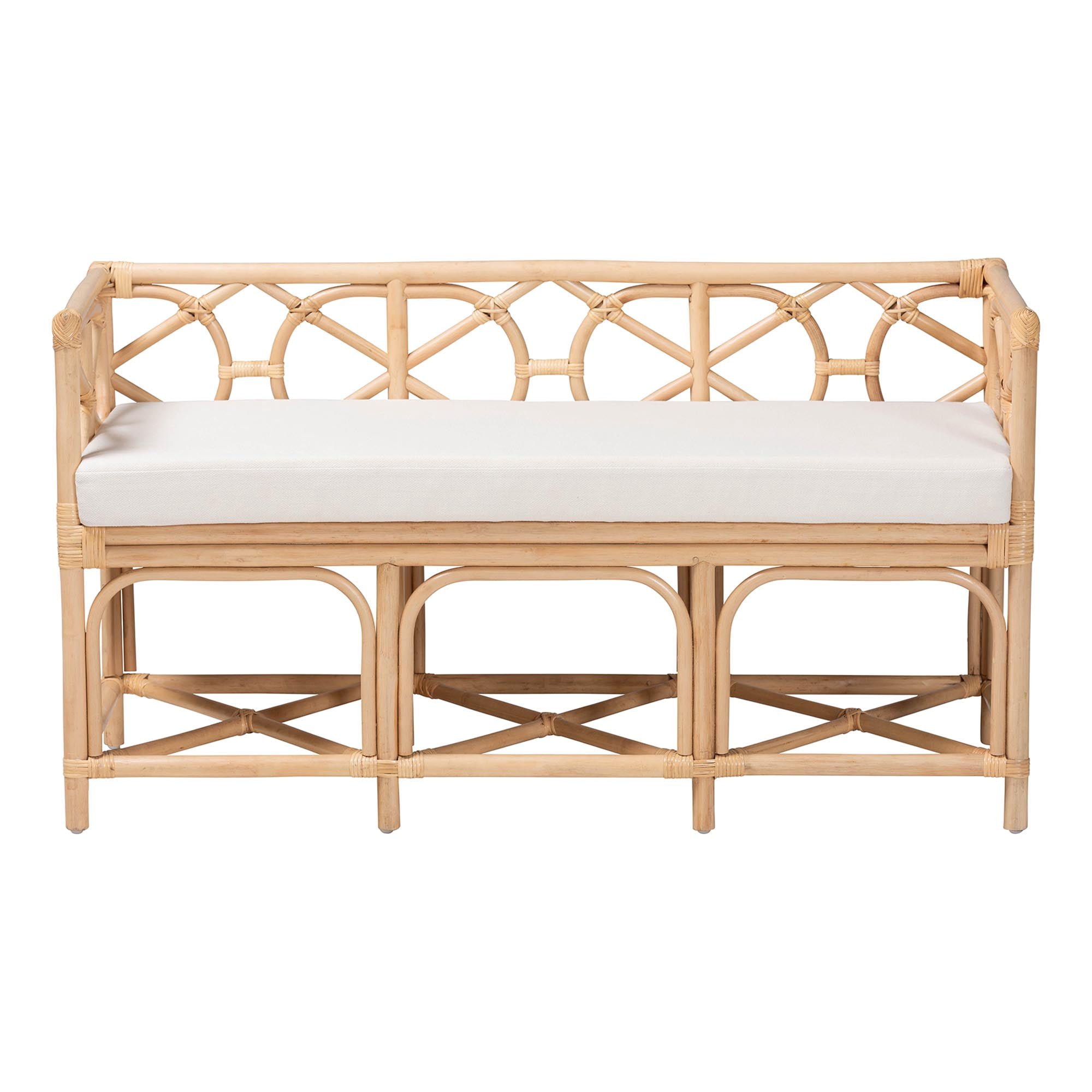 bali & pari Theo Boho Bench, Natural Rattan