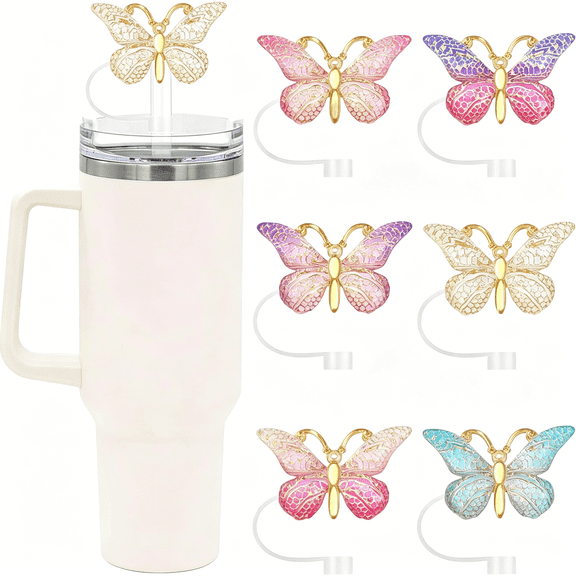 ACDANC Cute Straw Covers for 40 & 30 Oz Tumblers, Reusable Straw Toppers for 10mm Straws, Dustproof Drinkware Accessories